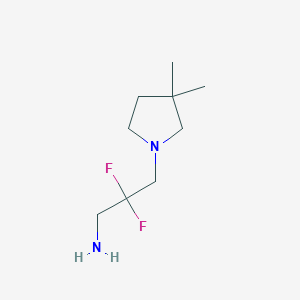 molecular formula C9H18F2N2 B13156769 3-(3,3-Dimethylpyrrolidin-1-yl)-2,2-difluoropropan-1-amine 