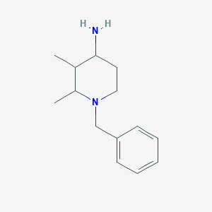 molecular formula C14H22N2 B13156848 1-Benzyl-2,3-dimethylpiperidin-4-amine 