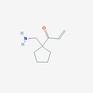 molecular formula C9H15NO B13156866 1-[1-(Aminomethyl)cyclopentyl]prop-2-en-1-one 