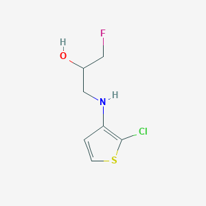 molecular formula C7H9ClFNOS B13156924 1-[(2-Chlorothiophen-3-yl)amino]-3-fluoropropan-2-ol 