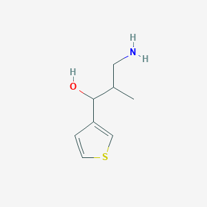 molecular formula C8H13NOS B13156993 3-Amino-2-methyl-1-(thiophen-3-yl)propan-1-ol 