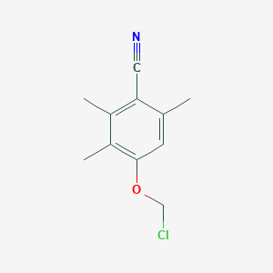 molecular formula C11H12ClNO B13157019 4-(Chloromethoxy)-2,3,6-trimethylbenzonitrile 