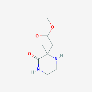 molecular formula C8H14N2O3 B1315703 甲基(2-甲基-3-氧代哌嗪-2-基)乙酸酯 CAS No. 534603-48-0