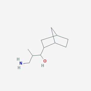 molecular formula C11H21NO B13157049 3-Amino-1-(bicyclo[2.2.1]heptan-2-YL)-2-methylpropan-1-OL 