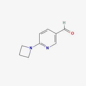molecular formula C9H10N2O B13157070 6-(Azetidin-1-YL)pyridine-3-carbaldehyde 