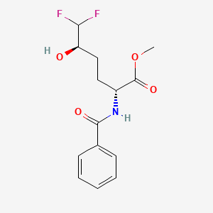 molecular formula C14H17F2NO4 B13157146 Methyl (2R,5R)-6,6-difluoro-5-hydroxy-2-(phenylformamido)hexanoate 
