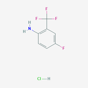 molecular formula C7H6ClF4N B13157368 4-Fluoro-2-(trifluoromethyl)aniline hydrochloride CAS No. 139291-82-0