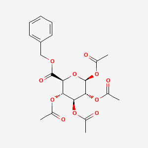 molecular formula C21H24O11 B1315743 benzyl (2S,3S,4S,5R,6S)-3,4,5,6-tetraacetyloxyoxane-2-carboxylate 