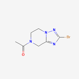molecular formula C7H9BrN4O B13157575 1-{2-bromo-5H,6H,7H,8H-[1,2,4]triazolo[1,5-a]pyrazin-7-yl}ethan-1-one 