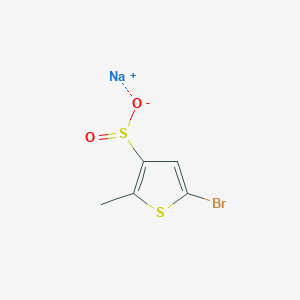 molecular formula C5H4BrNaO2S2 B13157595 Sodium 5-bromo-2-methylthiophene-3-sulfinate 