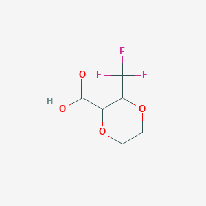 molecular formula C6H7F3O4 B13157624 3-(Trifluoromethyl)-1,4-dioxane-2-carboxylic acid 