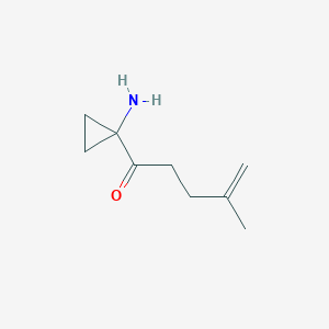 molecular formula C9H15NO B13157716 1-(1-Aminocyclopropyl)-4-methylpent-4-en-1-one 