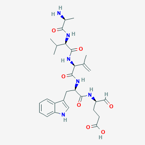 molecular formula C29H40N6O7 B131579 Cyclo(valyl-valyl-tryptophyl-glutamyl-alanyl) CAS No. 140374-63-6