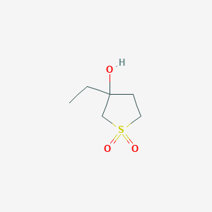 molecular formula C6H12O3S B13158058 3-Ethyl-3-hydroxy-1lambda6-thiolane-1,1-dione 