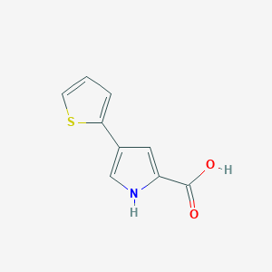molecular formula C9H7NO2S B13158119 4-(Thiophen-2-YL)-1H-pyrrole-2-carboxylic acid 