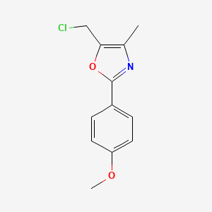 molecular formula C12H12ClNO2 B13158276 5-(Chloromethyl)-2-(4-methoxyphenyl)-4-methyl-1,3-oxazole 