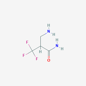 molecular formula C4H7F3N2O B13158282 3-Amino-2-(trifluoromethyl)propanamide 
