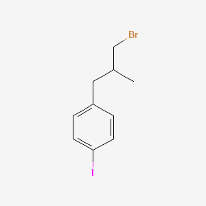 molecular formula C10H12BrI B13158344 1-(3-Bromo-2-methylpropyl)-4-iodobenzene 