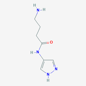 molecular formula C7H12N4O B13158409 4-amino-N-(1H-pyrazol-4-yl)butanamide 