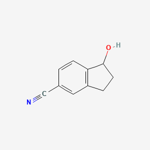 molecular formula C10H9NO B1315842 1-hydroxy-2,3-dihydro-1H-indene-5-carbonitrile CAS No. 125114-88-7