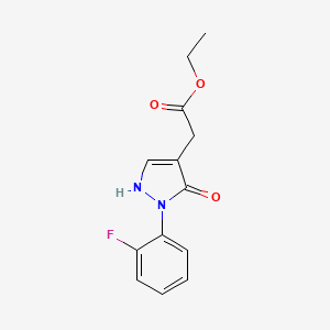 molecular formula C13H13FN2O3 B13158802 Ethyl 2-[2-(2-fluorophenyl)-3-oxo-2,3-dihydro-1H-pyrazol-4-yl]acetate 