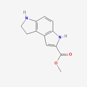 molecular formula C12H12N2O2 B1315889 Methyl 3,6,7,8-tetrahydropyrrolo[3,2-e]indole-2-carboxylate CAS No. 107474-63-5