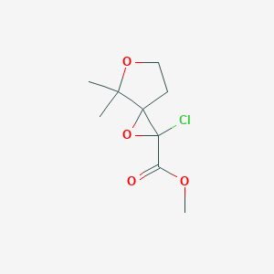 molecular formula C9H13ClO4 B13158930 Methyl 2-chloro-4,4-dimethyl-1,5-dioxaspiro[2.4]heptane-2-carboxylate 