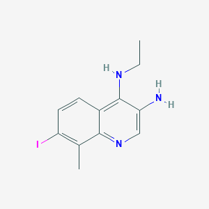 molecular formula C12H14IN3 B13159007 N4-Ethyl-7-iodo-8-methylquinoline-3,4-diamine 