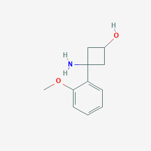 molecular formula C11H15NO2 B13159061 3-Amino-3-(2-methoxyphenyl)cyclobutan-1-ol 