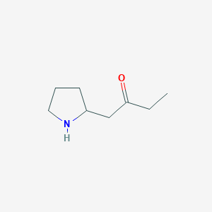 molecular formula C8H15NO B13159165 1-(Pyrrolidin-2-yl)butan-2-one 