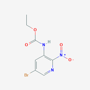 molecular formula C8H8BrN3O4 B1315935 5-溴-2-硝基吡啶-3-基氨基甲酸乙酯 CAS No. 152684-25-8