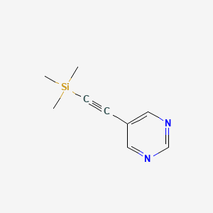 molecular formula C9H12N2Si B1315949 5-((Trimethylsilyl)ethynyl)pyrimidine CAS No. 216309-28-3