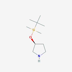 B1315979 Pyrrolidine, 3-[[(1,1-dimethylethyl)dimethylsilyl]oxy]-, (3S)- CAS No. 207113-36-8