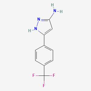 molecular formula C10H8F3N3 B1315989 3-(4-(Trifluoromethyl)phenyl)-1H-pyrazol-5-amine CAS No. 130599-34-7