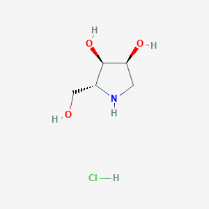 molecular formula C5H12ClNO3 B1316022 (2R,3R,4S)-2-(hydroxymethyl)pyrrolidine-3,4-diol hydrochloride CAS No. 117781-12-1