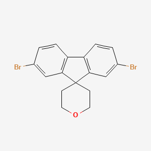 molecular formula C17H14Br2O B1316024 2,7-Dibromo-2',3',5',6'-tetrahydrospiro[fluorene-9,4'-pyran] CAS No. 934269-17-7