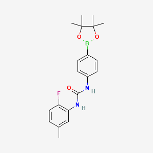 molecular formula C20H24BFN2O3 B1316028 1-(2-Fluoro-5-methylphenyl)-3-(4-(4,4,5,5-tetramethyl-1,3,2-dioxaborolan-2-yl)phenyl)urea CAS No. 796967-18-5
