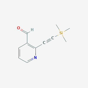 molecular formula C11H13NOSi B1316033 2-((Trimethylsilyl)ethynyl)nicotinaldehyde CAS No. 222167-42-2