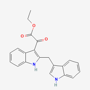 molecular formula C21H18N2O3 B1316037 ethyl 2-(2-((1H-indol-3-yl)methyl)-1H-indol-3-yl)-2-oxoacetate CAS No. 229020-85-3