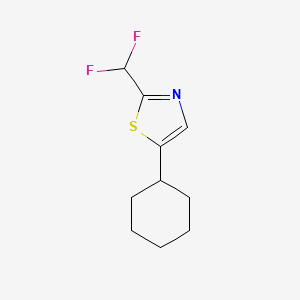 molecular formula C10H13F2NS B13160615 5-Cyclohexyl-2-(difluoromethyl)-1,3-thiazole 
