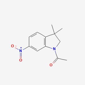 molecular formula C12H14N2O3 B1316078 1-(3,3-Dimethyl-6-nitroindolin-1-yl)ethanone CAS No. 453562-68-0