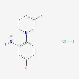 molecular formula C12H18ClFN2 B1316081 5-Fluoro-2-(3-methylpiperidin-1-yl)aniline hydrochloride CAS No. 1052529-99-3