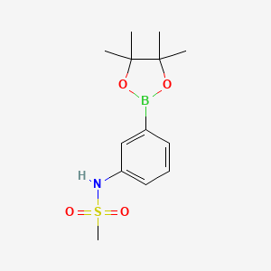 molecular formula C13H20BNO4S B1316101 N-(3-(4,4,5,5-tetramethyl-1,3,2-dioxaborolan-2-yl)phenyl)methanesulfonamide CAS No. 305448-92-4
