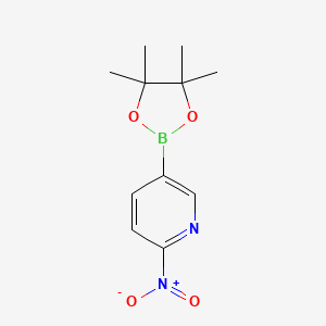 molecular formula C11H15BN2O4 B1316107 2-Nitro-5-(4,4,5,5-tetramethyl-1,3,2-dioxaborolan-2-yl)pyridine CAS No. 1073371-93-3