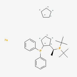 molecular formula C32H40FeP2 B1316113 (S)-1-[(R)-2-(Diphenylphosphino)ferrocenyl]-ethyldi-tert.-butylphosphine 
