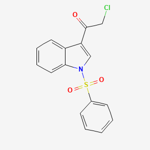 molecular formula C16H12ClNO3S B1316119 1-苯磺酰基-3-氯乙酰吲哚 CAS No. 424789-76-4