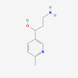 molecular formula C9H14N2O B13161382 3-Amino-1-(6-methylpyridin-3-yl)propan-1-ol 