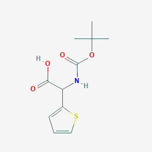 molecular formula C11H15NO4S B1316140 2-(Tert-butoxycarbonylamino)-2-(thiophen-2-yl)acetic acid 