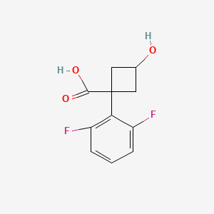 molecular formula C11H10F2O3 B13161880 1-(2,6-Difluorophenyl)-3-hydroxycyclobutane-1-carboxylic acid 
