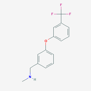 molecular formula C15H14F3NO B1316207 N-Methyl-N-{3-[3-(trifluoromethyl)-phenoxy]benzyl}amine 